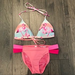 VS pink push up flamingo bikini